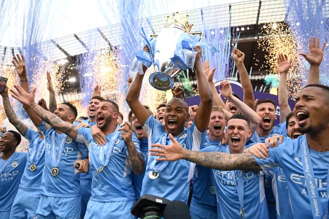 Manchester City claimed a sixth Premier League title on Sunday. Credit: Getty.
