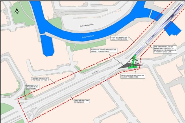 A map showing some of the latest active travel plans for Manchester city centre