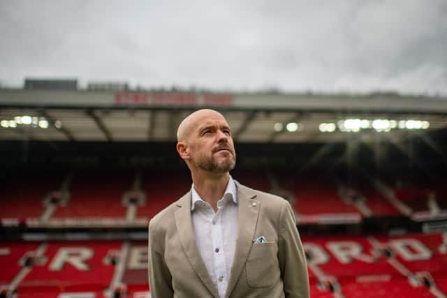 Ten Hag also took a tour of Old Trafford on Monday ahead of the press conference. Credit: Getty.