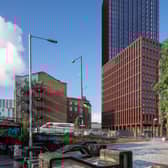 Plans for a part-34, part-11 storey residential building with 485 flats in Port Street and Greater Ancoats Street, Manchester. Credit: SimpsonHaugh. 