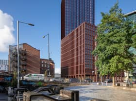 Plans for a part-34, part-11 storey residential building with 485 flats in Port Street and Greater Ancoats Street, Manchester. Credit: SimpsonHaugh. 
