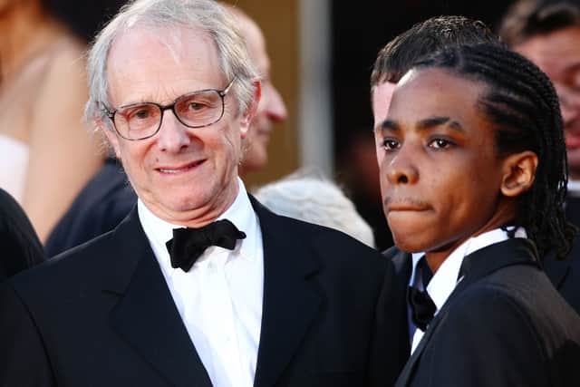 Ken Loach and Stefan Gumbs at the Cannes Film Festival for the premiere of Looking For Eric. Photo: Sean Gallup/Getty Images