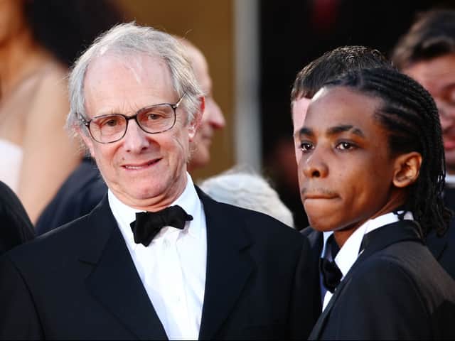 Ken Loach and Stefan Gumbs at the Cannes Film Festival for the premiere of Looking For Eric. Photo: Sean Gallup/Getty Images