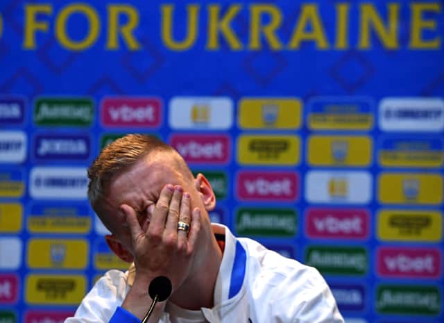 Zinchenko was moved to tears when speaking about the war in Ukraine. Credit: Getty.