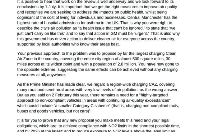 The letter from George Eustice