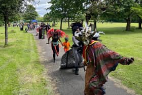 The procession in Crowcroft Park 