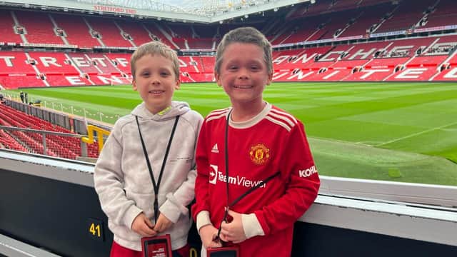Morgan Bishop and his brother Jenson. Credit: Paul Bishop / SWNS
