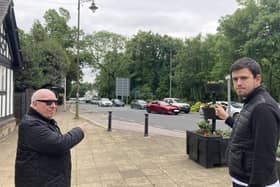 Councillors Garrido and Kearley at barton road side of roundabout Credit: LDRS