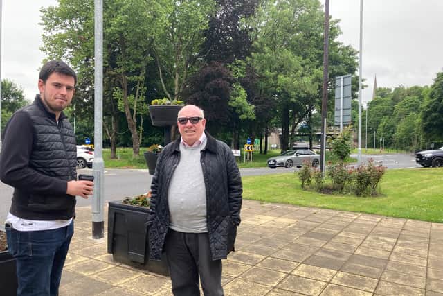 Councillors Garrido and Kearley at worsley roundabout Credit: LDRS