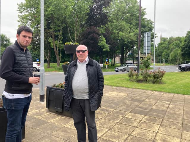 Councillors Garrido and Kearley at worsley roundabout Credit: LDRS