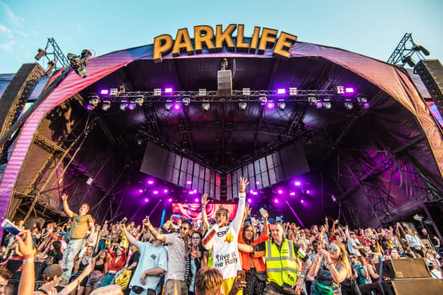 Pharrell at the Parklife stage 