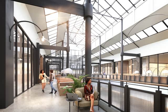 CGI of new co-working space in Spindles. Photo: Oldham council.