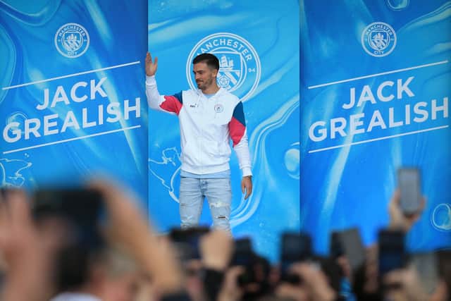 Grealish was unveiled to the City fans in August 2020. Credit: Getty.