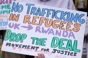 Protests have been held against plans to send asylum seekers to Rwanda. Photo: Niklas Halle’n/AFP via Getty Images