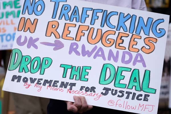 Protests have been held against plans to send asylum seekers to Rwanda. Photo: Niklas Halle’n/AFP via Getty Images