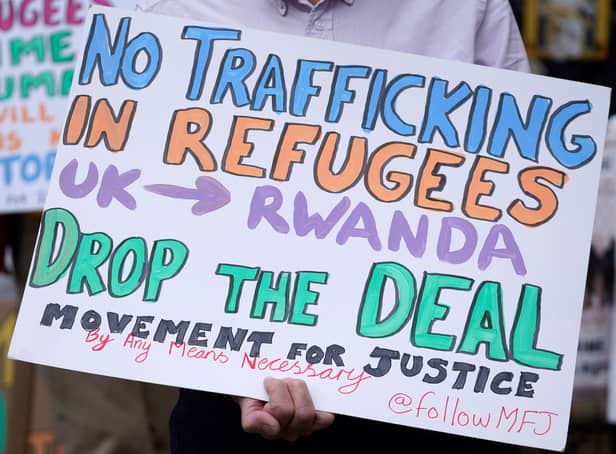 <p>Protests have been held against plans to send asylum seekers to Rwanda. Photo: Niklas Halle’n/AFP via Getty Images</p>