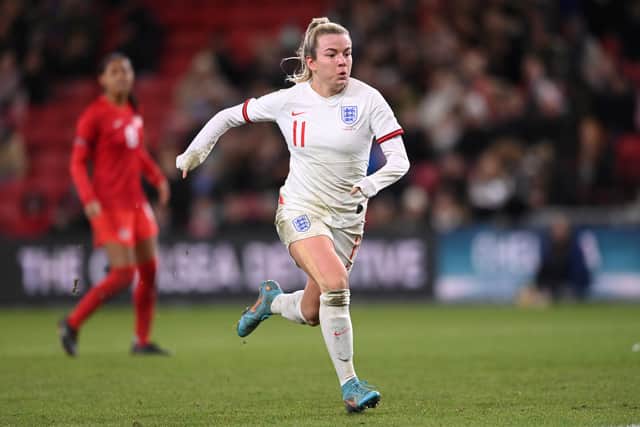 Lauren Hemp in action for the Lionesses. Photo: Getty Images