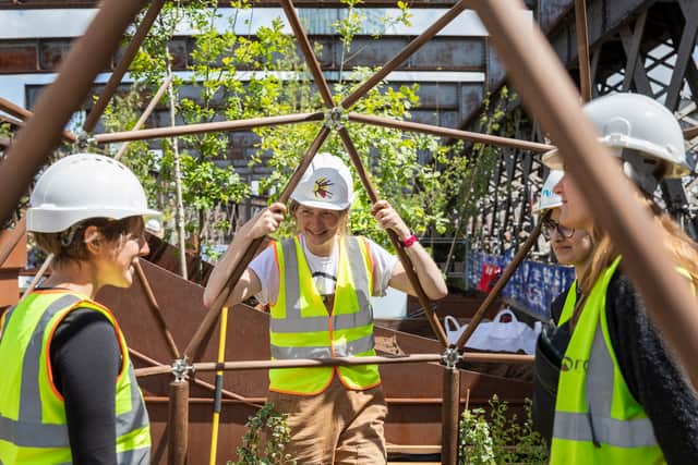 Urban Wilderness putting the dome in its partner plot. Photo: Annapurna Mellor/National Trust Images