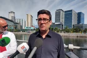 Andy Burnham talks about the bus plans Credit: LDRS