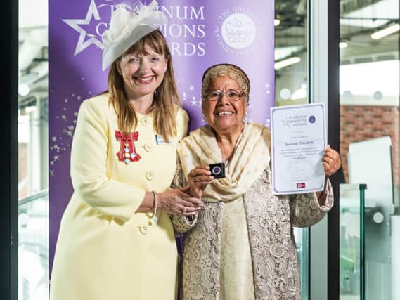 Sarwar Ibrahim from Tameside with Catherine Johnstone of the Royal Voluntary Service