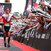 The finish line of Ironman UK in Bolton town centre. Photo: Charlie Crowhurst/Getty Images for IRONMAN