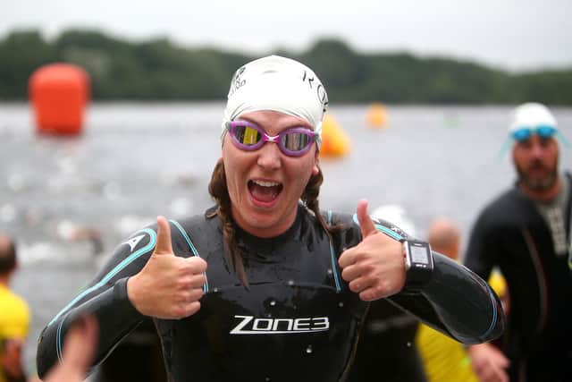 Ironman UK begins with a swim at Pennington Flash. Photo by Charlie Crowhurst/Getty Images for IRONMAN