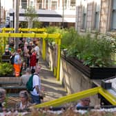 The new urban pocket park inspired by Derek Jarman outside Manchester Art Gallery. Photo: Andrew Brooks 