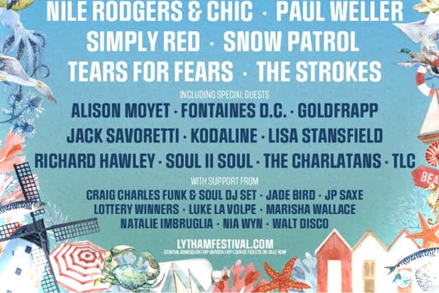 The line-up poster for Lytham Festival 2022