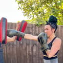 Caitlin Sadri doing boxing training
