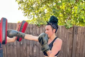 Caitlin Sadri doing boxing training