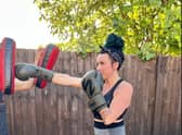 Caitlin Sadri doing boxing training