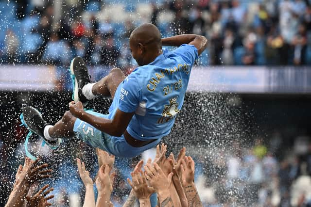 Fernandinho spent nine years at the Etihad. Credit: Getty.