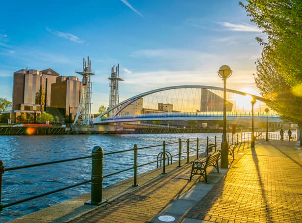 <p>A sunny Salford Quays in Manchester</p>