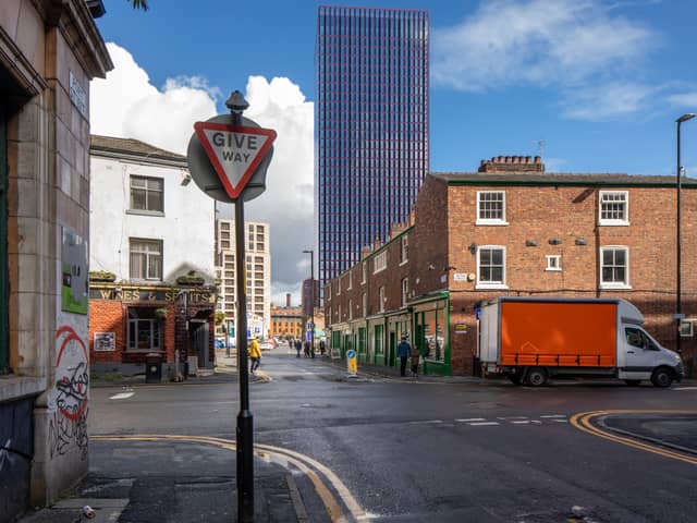 Plans for a part-34, part-11 storey residential building with 485 flats in Port Street and Greater Ancoats Street, Manchester. Credit: SimpsonHaugh.
