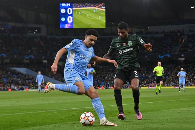 Egan-Riley played the full 90 minutes against Sporting Lisbon last season in the Champions League. Credit: Getty.