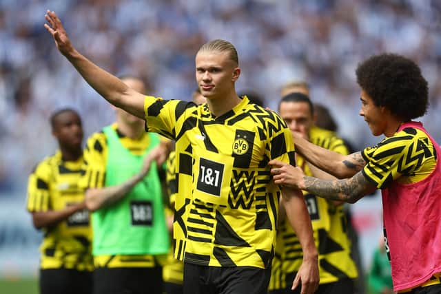 Erling Haaland bid farewell to Dortmund at the end of last season. Credit: Getty.