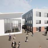 The proposed extension to Ashton Sixth Form College next to the sports hall. Photo: aad architects