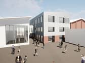 The proposed extension to Ashton Sixth Form College next to the sports hall. Photo: aad architects