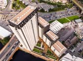 A bird’s eye view of One Regent Tower in Castlefield, which daredevil fund-raisers will abseil off
