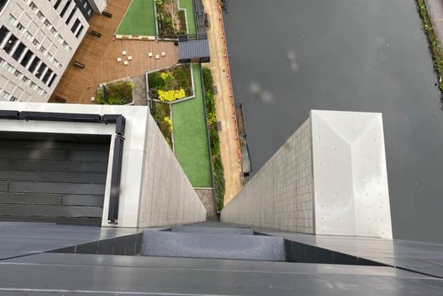 The terrifying-looking abseiling route off the roof of One Regent Tower