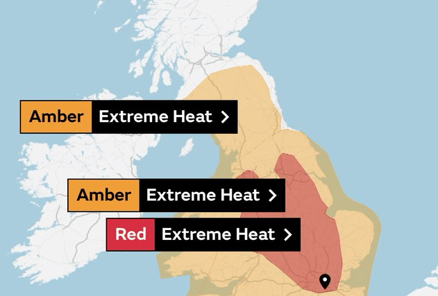 The Met Office graphic showing the two weather warnings (Graphic: Met Office)