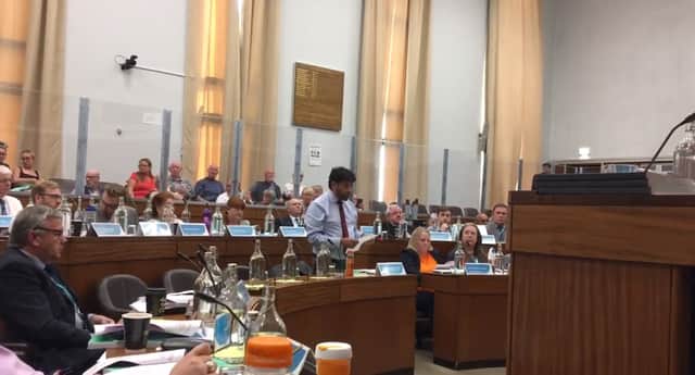 Councillor Abdul Jabbar addresses the full council meeting. Photo: LDRS.