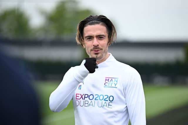 Jack Grealish reacted with confusion to his Greeters Guild. Credit: Getty.