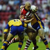 Ricky Bibey playing for Wigan Warriors in 2003 Credit: Getty