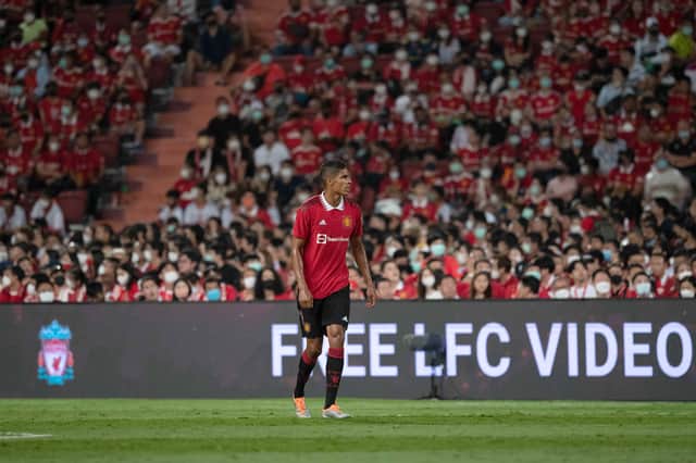 Raphael Varane played in the opening pre-season game against Liverpool. Credit: Getty.