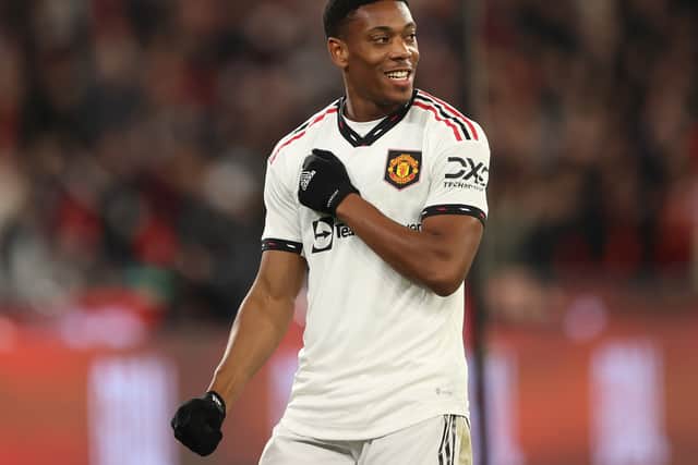 Martial has started as United’s striker in Ronaldo’s absence. Credit: Getty. 