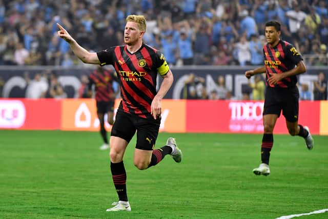 De Bruyne scored twice for City in their 2-1 win over Club America. Credit: Getty. 
