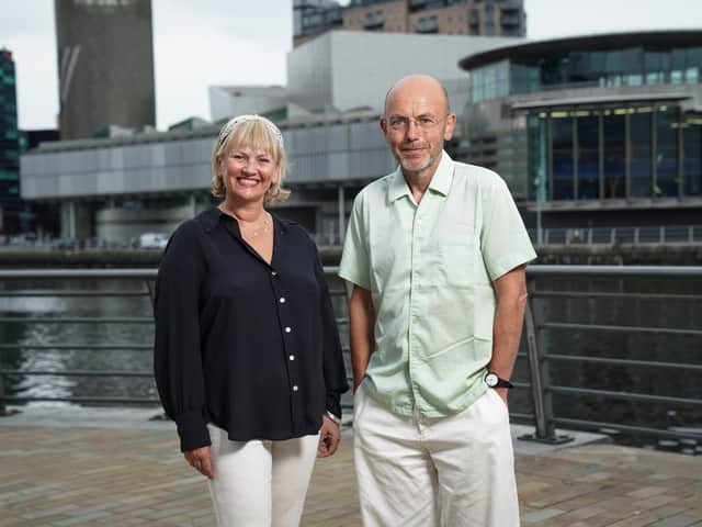 The Lowry chief executive Julia Fawcett OBE and We Invented The Weekend director Wayne Hemingway MBE. Photo: James Stack