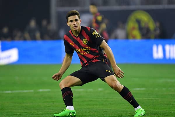 Julian Alvarez is happy to compete for his place at Manchester City. Credit: Getty. 
