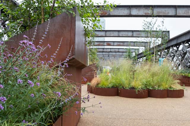 Part of the Castlefield Viaduct has been transformed into an urban green space
